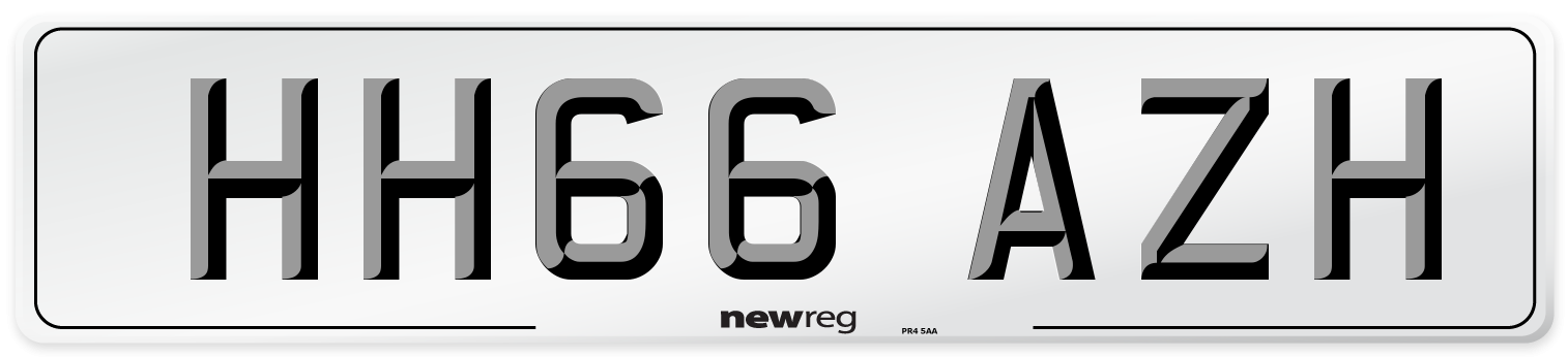 HH66 AZH Number Plate from New Reg